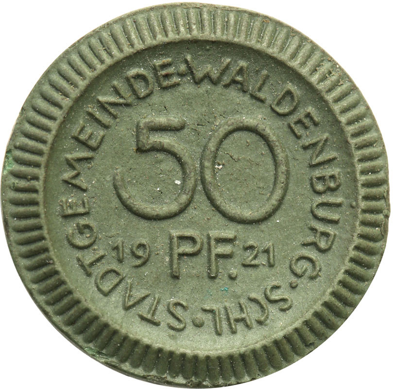Waldenburg (Wałbrzych). 50 fenigów 1921